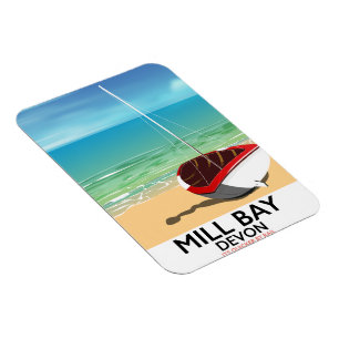 Imán Poster del tren Mill Bay Devon
