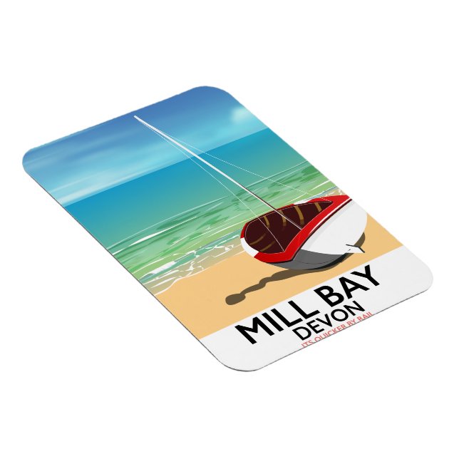 Imán Poster del tren Mill Bay Devon (Lado Derecho)