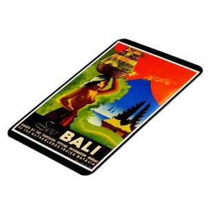 Imán Poster del viaje de Indonesia Bali del vintage