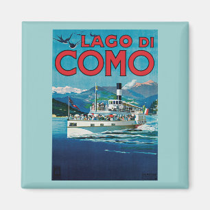 Imán Poster del viaje de Lago Di Como Vintage