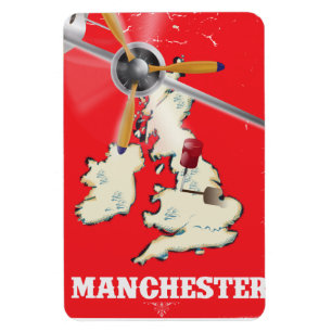 Imán Poster del viaje de Manchester del vintage