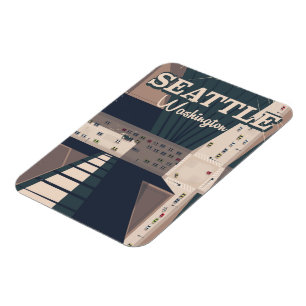 Imán Poster del viaje del estado de Seattle, Washington