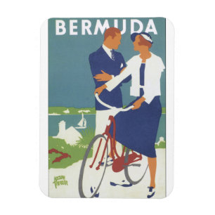 Imán Poster del viaje del vintage de Bermudas