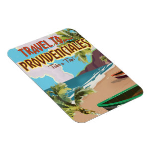 Imán Poster del viaje del vintage de Providenciales