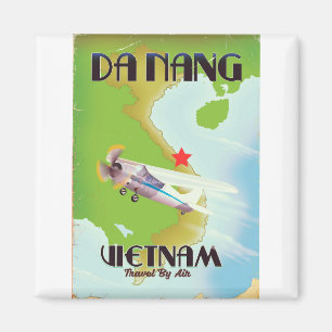 Imán Poster del viaje del vintage de Vietnam del Da