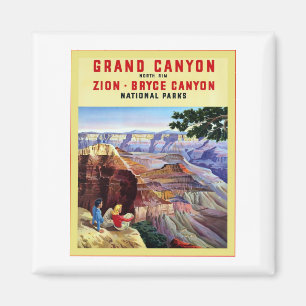 Imán Poster del viaje del vintage del ~ del Gran Cañó