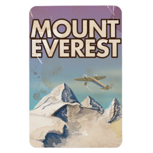 Imán Poster del viaje del vintage del monte Everest
