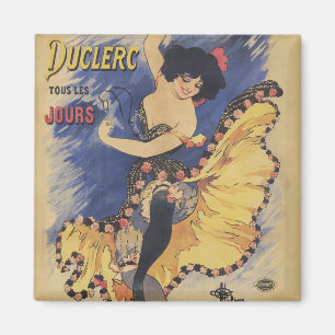 Imán Póster francés antiguo de bailarina Art Nouveau