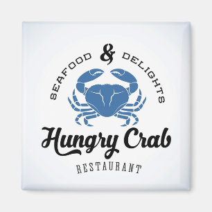 Imán Poster hambriento del restaurante del cangrejo