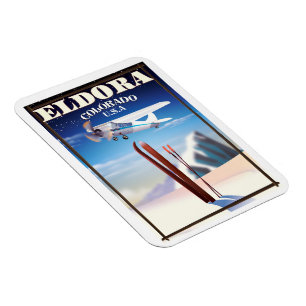 Imán Póster impreso de esquí Eldora Colorado EE. UU.