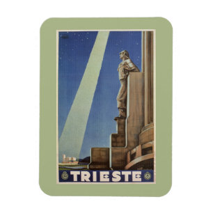Imán Poster italiano del viaje de Trieste del art déco