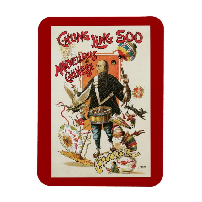 Imán Póster Mágico Antiguo, Mago Chung Ling Soo (Vertical)