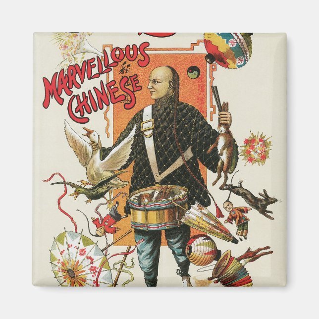 Imán Póster Mágico Antiguo, Mago Chung Ling Soo (Frente)