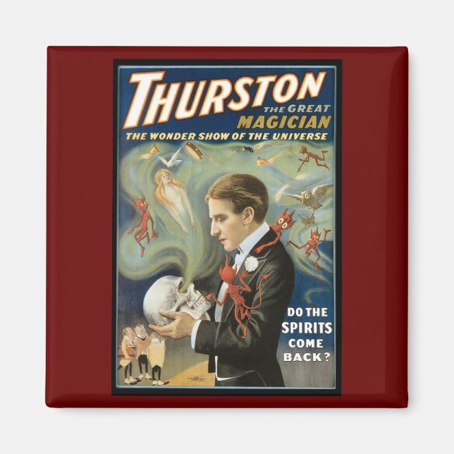 Imán Póster Mágico Antiguo, Thurston, El Gran Mago (Frente)