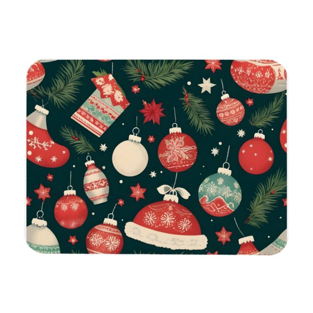 Imán Poster navideño vintage (Horizontal)