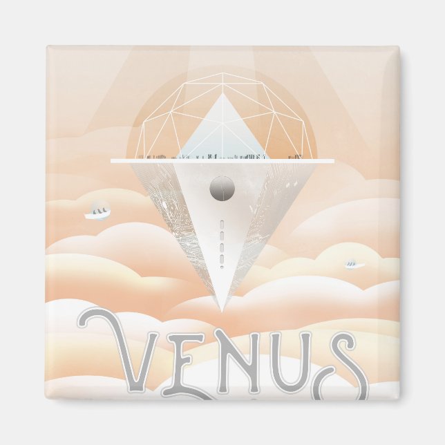 Imán Poster-Observatorio Del Espacio Retro En El Sistem (Frente)