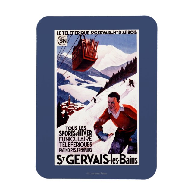 Imán POSTER Promo de Autos de Cable de Ferrocarril SNCF (Vertical)