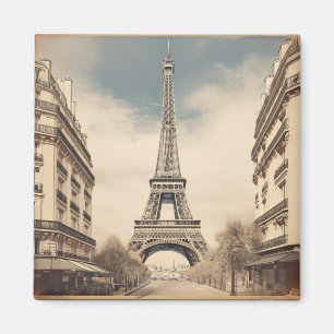 Imán Poster retro de la Torre Eiffel de París