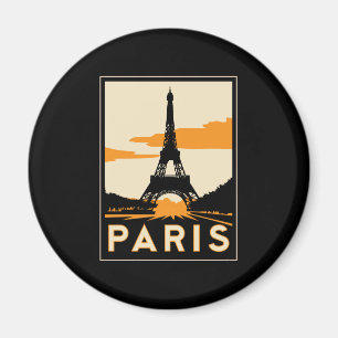 Imán poster retro del viaje del art déco de París