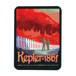 Imán Poster Retro Espacial De Kepler-186f.