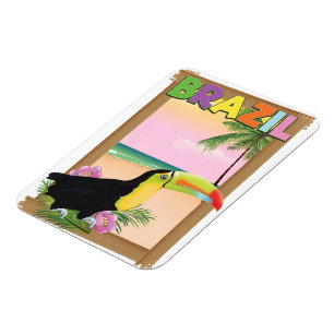 Imán Poster turístico de playa de Brasil