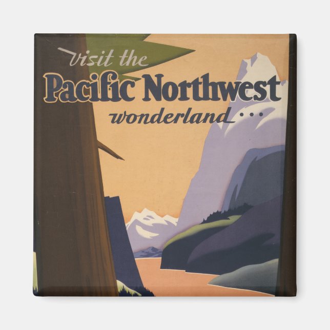 Imán Poster Viajero Viejo Viajero Mirando Las Montañas (Frente)