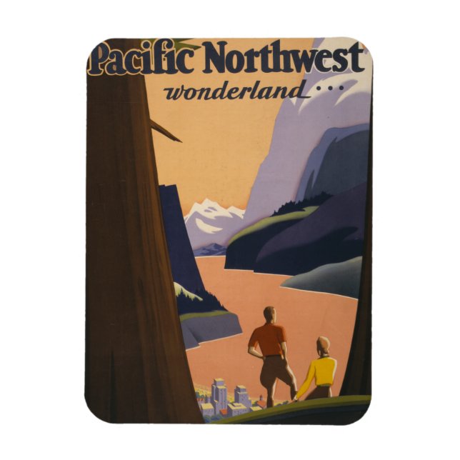 Imán Poster Viajero Viejo Viajero Mirando Las Montañas (Vertical)