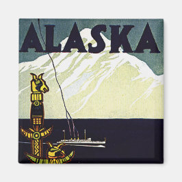 Imán poster vintage alaska
