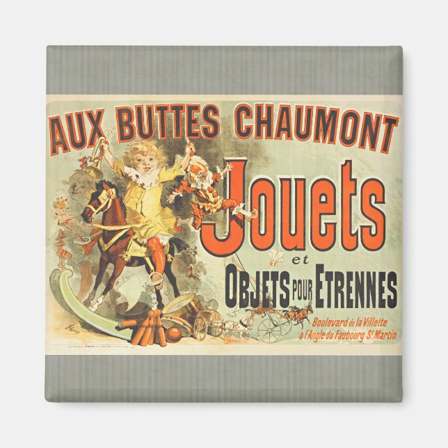 Imán Póster Vintage Amigos de Joets Juguete Francés (Frente)