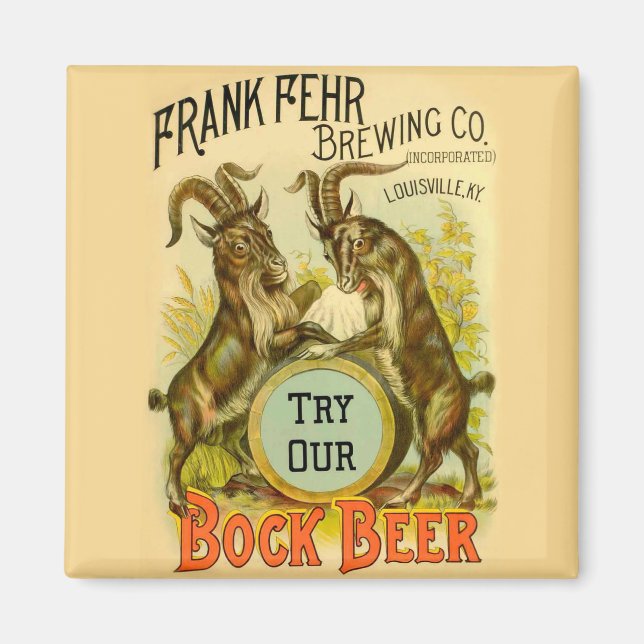 Imán Póster vintage de cerveza Bock: Salón de bar antig (Frente)