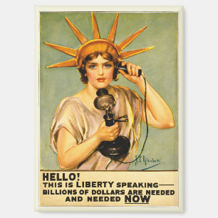 Imán Póster vintage de la Primera Guerra Mundial 'Hola,