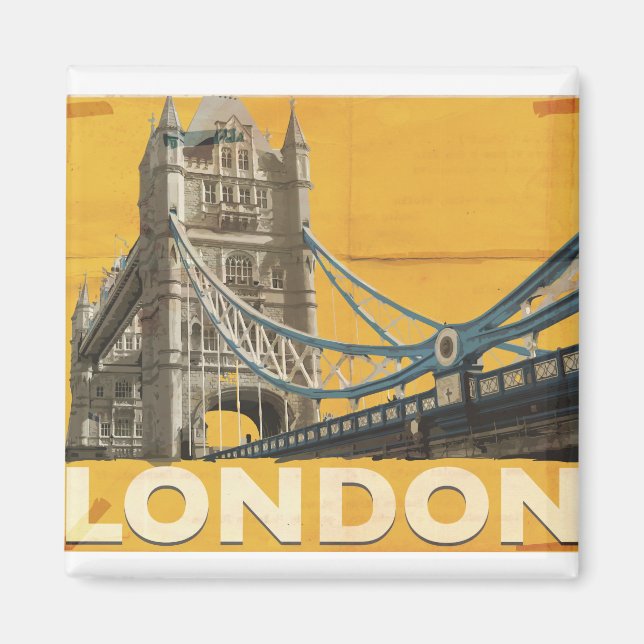 Imán Póster vintage de Londres (Frente)