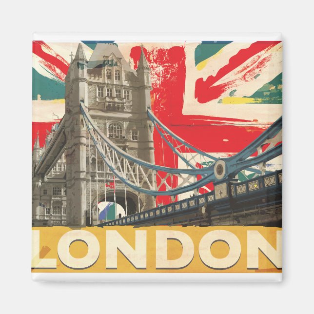 Imán Póster Vintage de Londres (Frente)