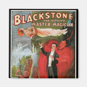 Imán Póster vintage de magia, Gran mago Blackstone