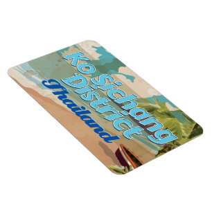 Imán Póster vintage de vacaciones del distrito de Ko Si