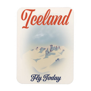 Imán Póster vintage de viaje "Vuela Hoy" de Islandia