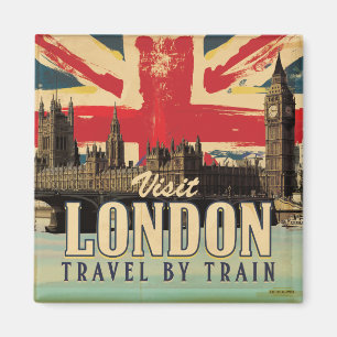 Imán Póster vintage de Visita Londres