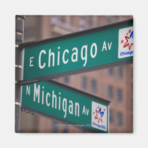Imán Postes indicadores de la avenida de Chicago y de