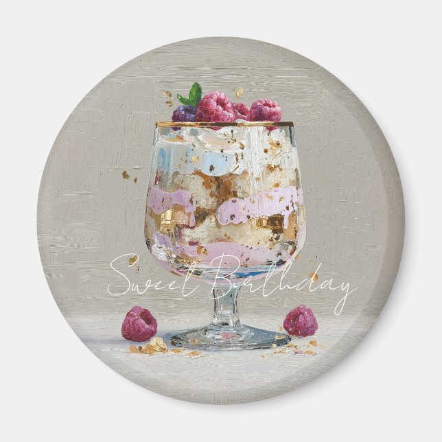 Imán Postre de frambuesa con impasto elegante   (Frente)