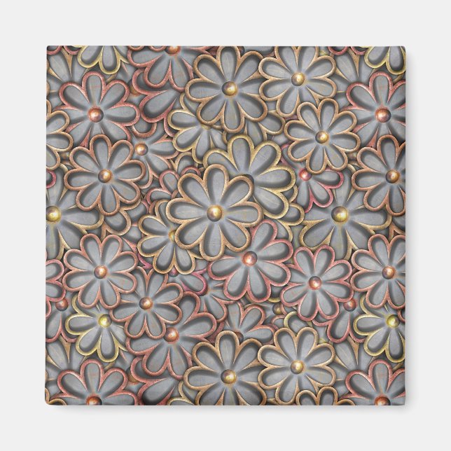 Imán Potencia de flor Steampunk (Frente)