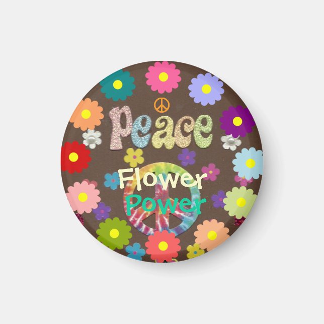 Imán Potencia de las flores de los años 1960 (Frente)