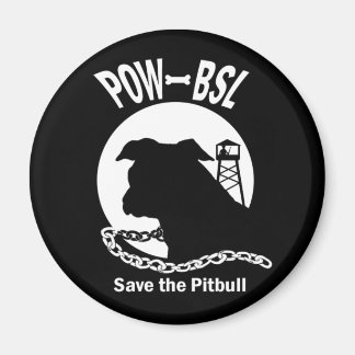 Imán POW BSL Salva el emblema de los perros Pitbull