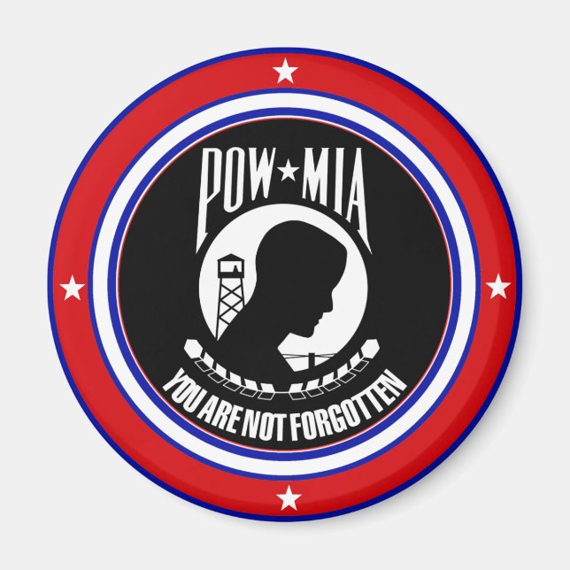 IMÁN POW MIA - ROJO BLANCO Y AZUL (Frente)