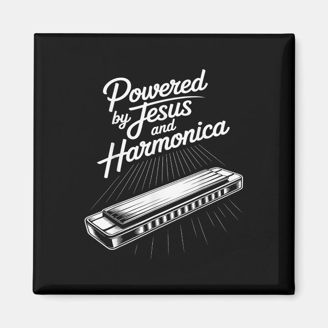 Imán Powered By Jesus And Harmonica Christian Music  (Frente)
