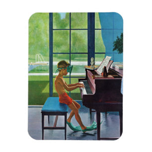 Imán Práctica del piano del Poolside