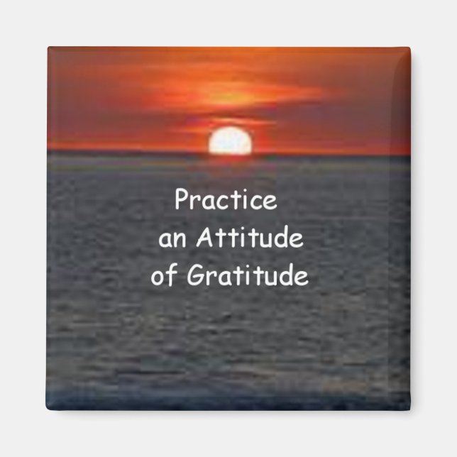 Imán Practicar una actitud de gratitud (Frente)