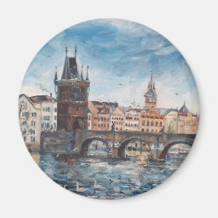 Imán Prag - pintura del puente de Charles