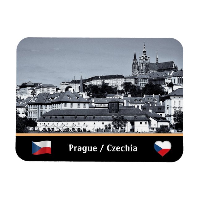 Imán Praga, Ciudad Antigua y Castillo de Praga/Magnet C (Horizontal)