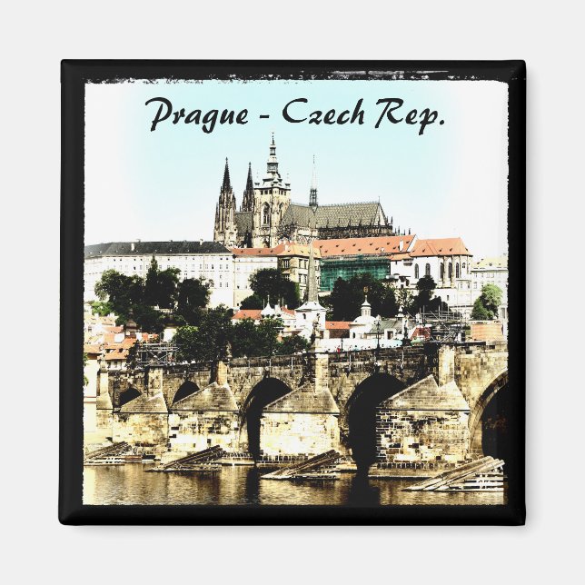 Imán Praga - Puente Carlos, Castillo (Magnet) (Frente)