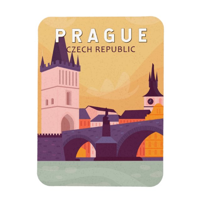 Imán Praga República Checa Vintage (Vertical)